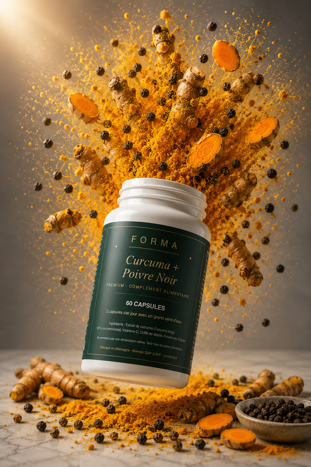 Curcuma + Poivre Noir - 60 Capsules — complément alimentaire FORMFORMA