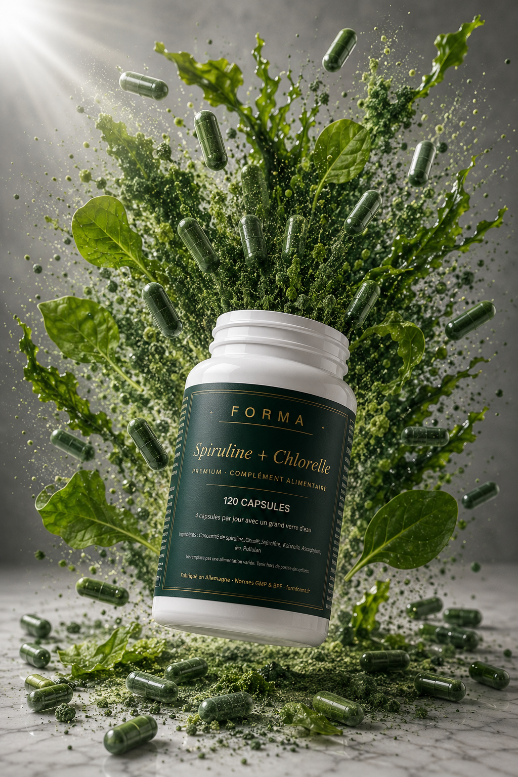 Spiruline + Chlorelle - 120 Capsules — complément alimentaire FORMFORMA