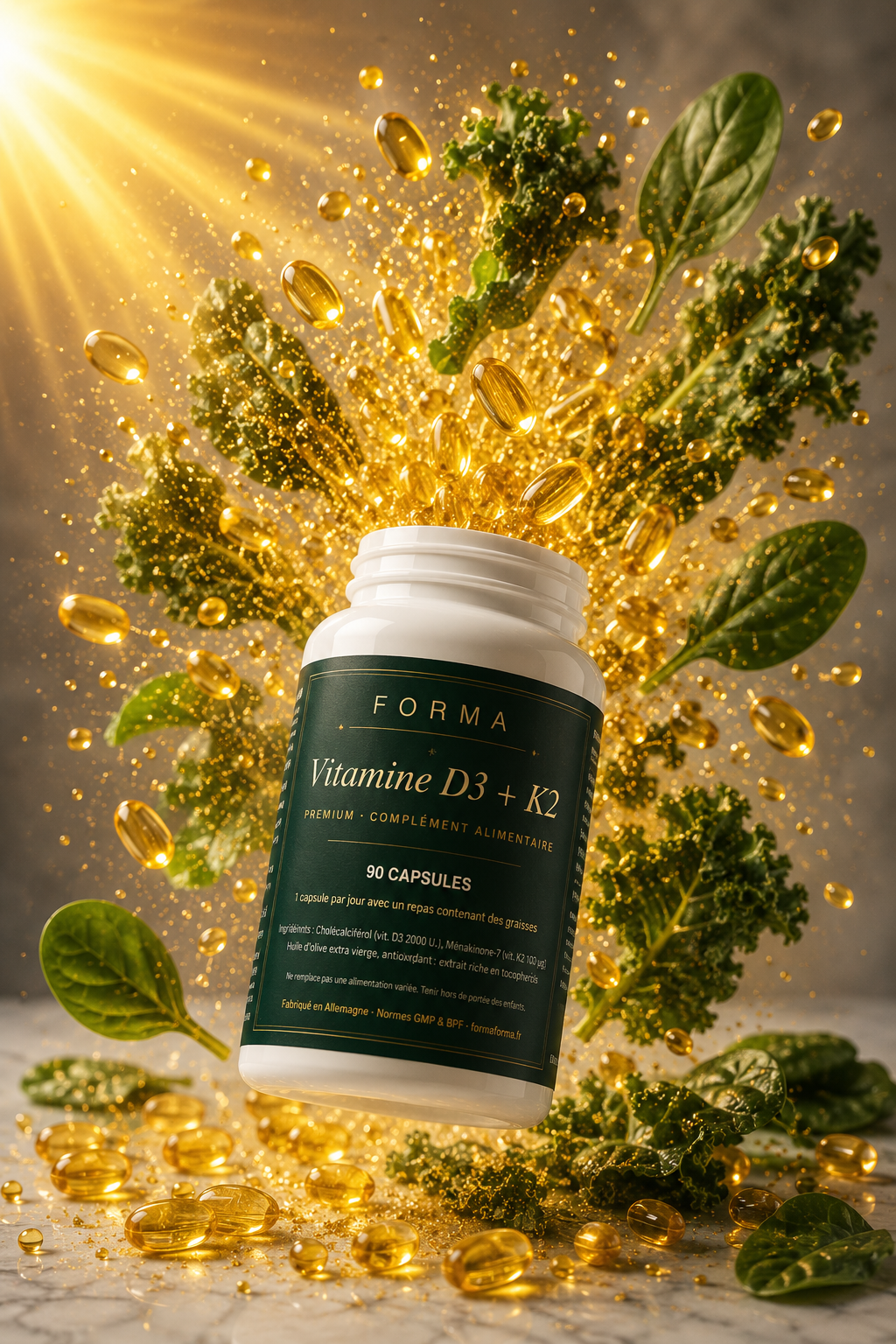 Vitamine D3 K2 - 90 Capsules — complément alimentaire FORMFORMA